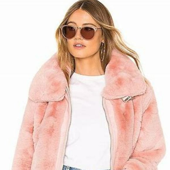 BlankNYC Faux Fur Internet Jacket in Pink Sz Large - New With Tags - Picture 6 of 14